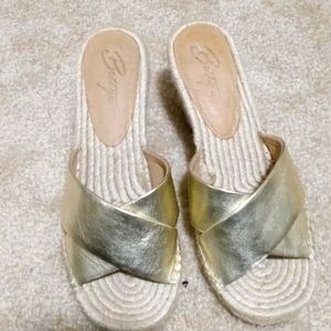 Gold espadrilles